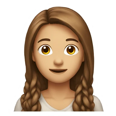 Person has got brown long hair sticker