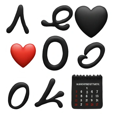 black Calendar with a heart a big 30 on it  sticker