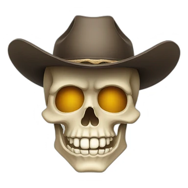 skull cowboy cartoon head sticker