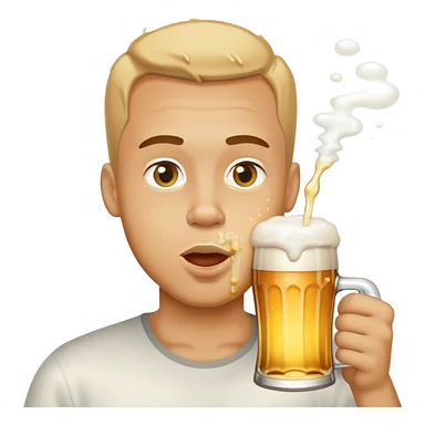 A guy chugging a beer sticker