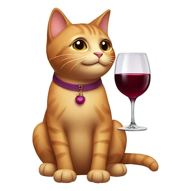 Cat with wine  sticker