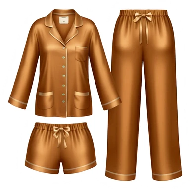 Brown silk pyjamas set sticker