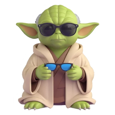 Yoda wearing sunglasses sticker