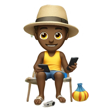 guy gaming in beach ch sticker
