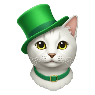 a cat with a green hat sticker