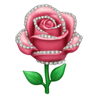 plastic rosebud covered in diamonds sticker