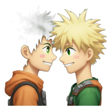 Deku et Bakugo bisous sticker