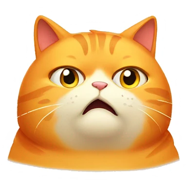 Dissatisfied fat orange cat sticker