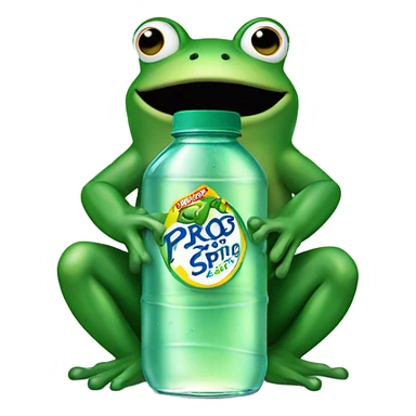 Frog on a poland spring water bottle sticker