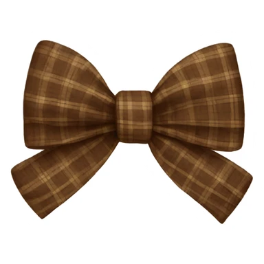 brown plaid bow sticker