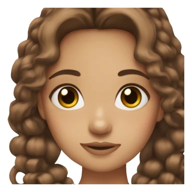 Coquette aesthetic with brown hair and a bow in her hair and brown eyes sticker