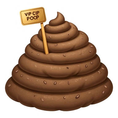 poop with a vip ticket  sticker