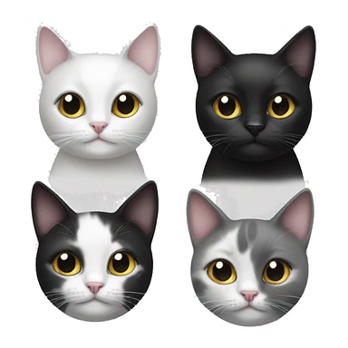 Black and white cats  sticker