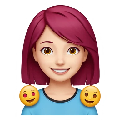 Maroon hair girl emojis sticker