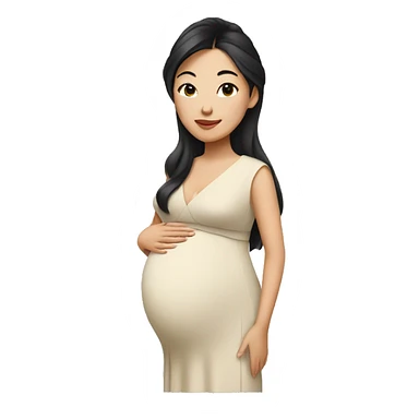 Asian woman in elegant pregnancy dress sticker
