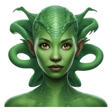 Photo realistic, alien female green,  on white china dragon infinite story sticker