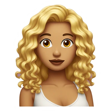 chica con cabello rizado y labios rasado claro  sticker