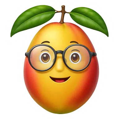 mango with glasses sticker
