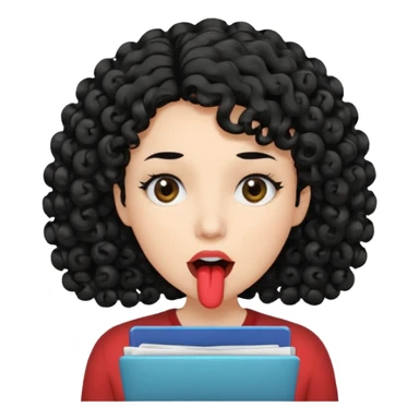 a woman is talking and English letters are coming out of her mouth sticker