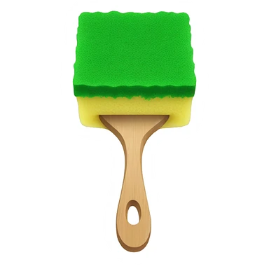 green flat square dish sponge sticker