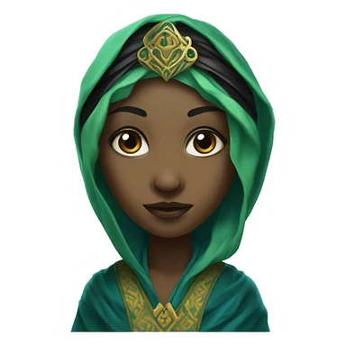 "Luminara Unduli is a green-skinned Mirialan with black facial tattoos, blue eyes, a black-and-gold headdress, and a flowing patterned robe." sticker