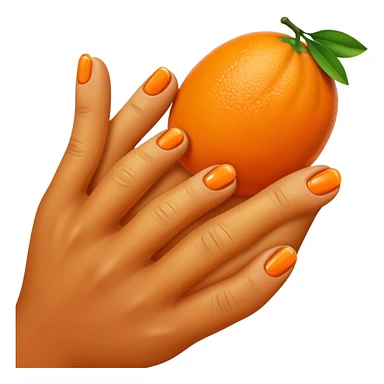 fingers in orange sticker