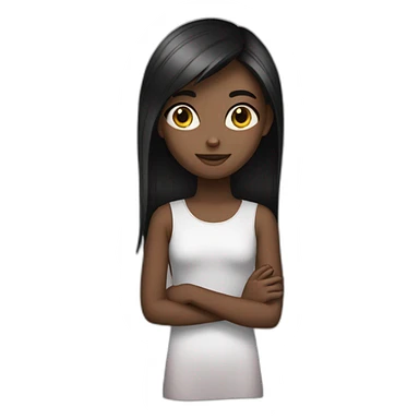 girl with black straight hari  sticker