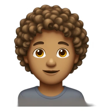 tan boy with brown curly hair  sticker