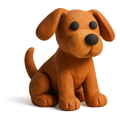 dog claymation style sticker