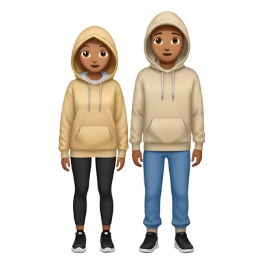 full-length couple in hoodie sticker