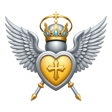 holy saint emblem with silver or white wings  sticker