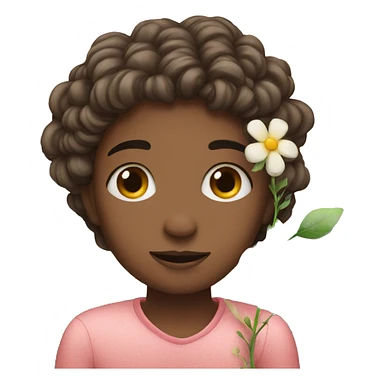 Love with flower sticker