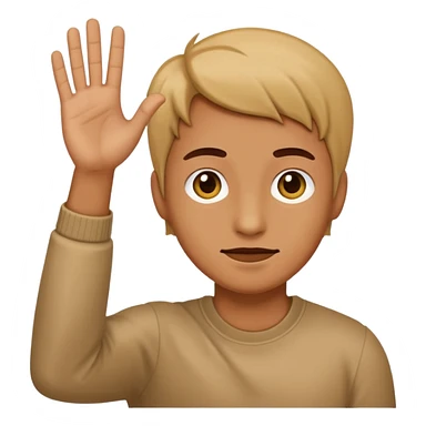 Person holding up an L sticker