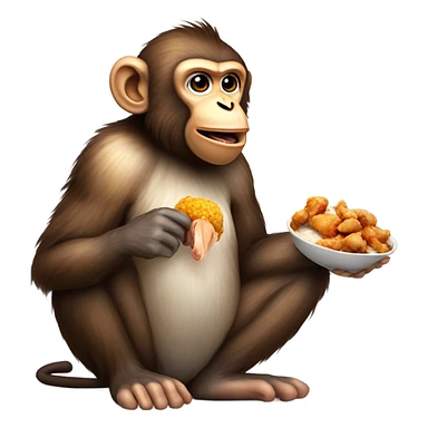 monkey eating chicken sticker