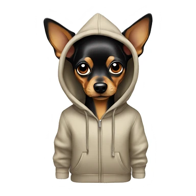 Toy terrier in a hoodie sticker