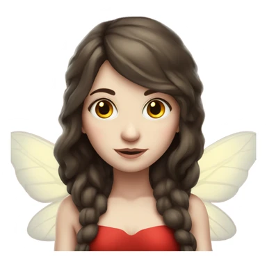 Pale skin, brunette fairy woman with red wings full body sticker