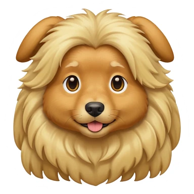 dog with long blonde hair sticker