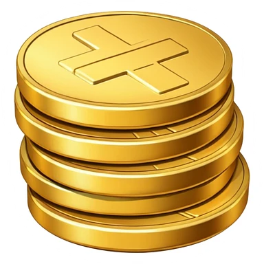 a stack of three coin sticker