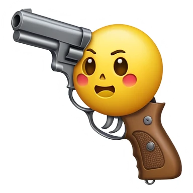 Emoji jaune qui se tire une balle de pistolet dans la tête et meurt sticker