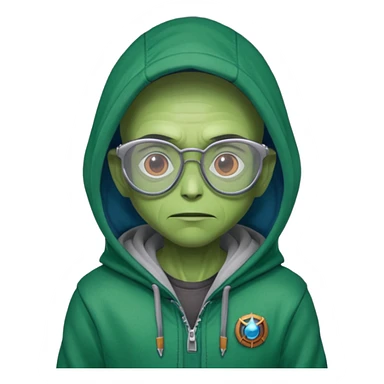 alien wear hoodie and glasses in guardian of the galaxy sticker