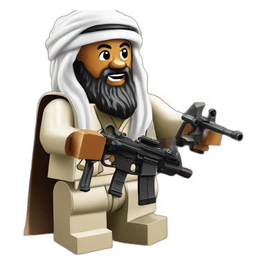 osama bin laden playing with lego sticker