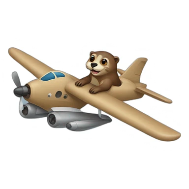 Loutre sur un avion sticker