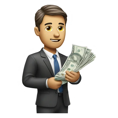 financial manager with a bill in his hands sticker