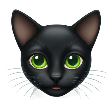 black cat with big green eyes sticker