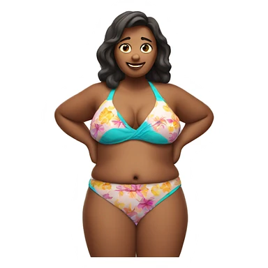 an obese woman in a bikini sticker
