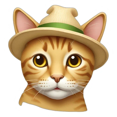 a cat with a hat sticker