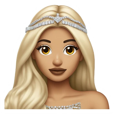 Kylie Jenner Princess with jewellery brown hair sticker