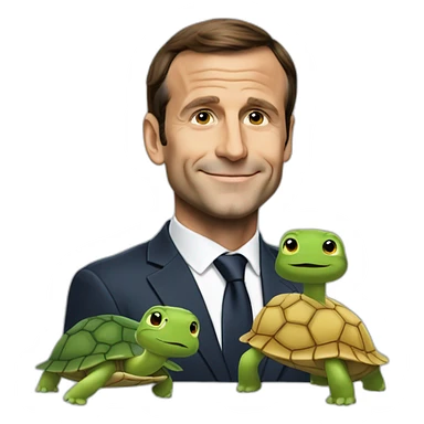 Macron sur une tortue sticker