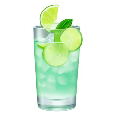 Gin fiz drink with a lime sticker