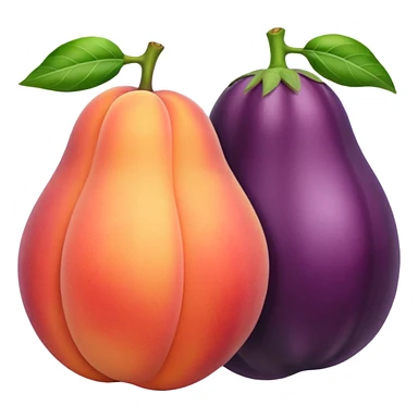Peach and egg plant together  sticker